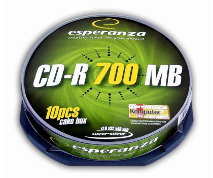 Płyta CD/DVD/Blu-Ray Esperanza 700MB/80min. Audio CD 56x CAKE 10szt.